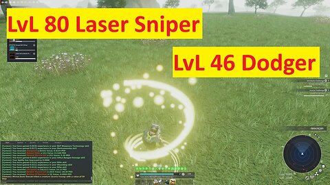 Level 80 Laser Sniper and Level 46 Dodger in Entropia Universe
