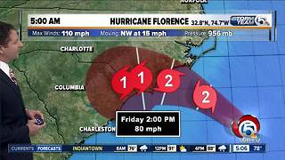 5 a.m. Florence Update: Cat. 2 storm has 110 mph winds