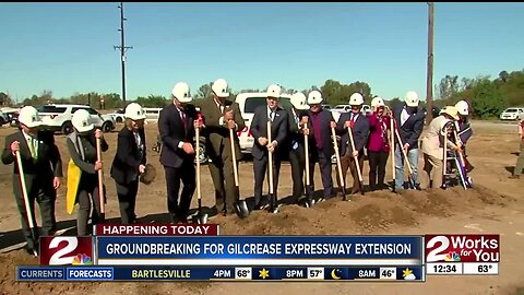 Governor Kevin Stitt and Mayor GT Bynum break ground of Gilcrease Expressway expansion