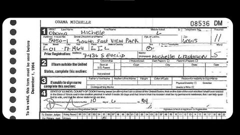 MICHELLE OBAMA REGISTERED TO VOTE AS A MALE AT CHICAGO BOARD OF ELECTIONS 1994-2008 - King Street News