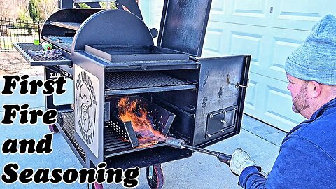 How to Season an Offset Smoker - First Fire on the new Lone Star Grillz Offset
