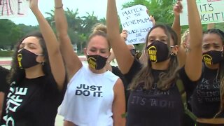 Protesters gathered in Boynton Beach on Sunday