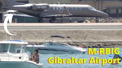 Sleek Learjet Land:Depart Gibraltar; Radio Contact with Tower