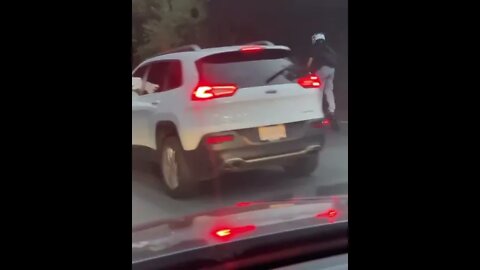 Crazy Guy Rides Scooter On New York Highway Going 60 Miles Per Hour!