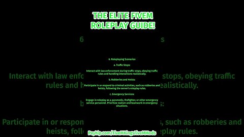 THE ELITE FIVEM ROLEPLAY GUIDE REVISED GUIDE! #FIVEM #GTAV #GUIDE #ROLEPLAY #GTA5