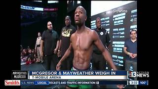 Official weigh-in for Mayweather vs. McGregor