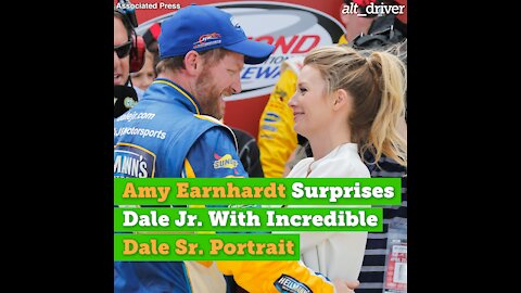 Amy Earnhardt Surprises Dale Jr. With Incredible Dale Sr. Portrait