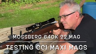 Mossberg 640k 22 mag testing CCI Maxi Mags at 50 yard. Bushnell scope chief 2.5x scope