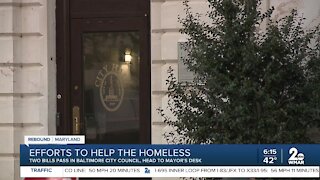 Baltimore City efforts to help the homeless