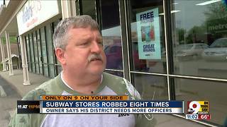 Subway restaurants robbed eight times