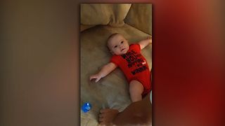 Baby realizes that dad is the tickle monster