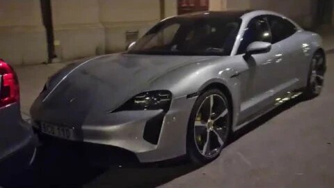 Porsche Taycan Turbo S Dolomite Silver Exclusive Carbon Fiber Aeroblades. Tesla dominator? [8k]