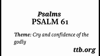 Psalm Chapter 61 (Bible Study)