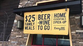 Lazy Dog restaurants offering family meals and pantry essentials boxes