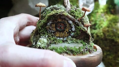 🪴 Miniature Hobbit Home Mushroom Sculpture 🪴