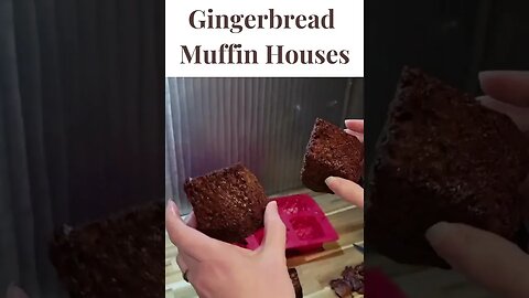 Gingerbread Muffins Shaped Like Houses #shorts
