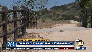 Chula Vista parks, trails reopening Friday