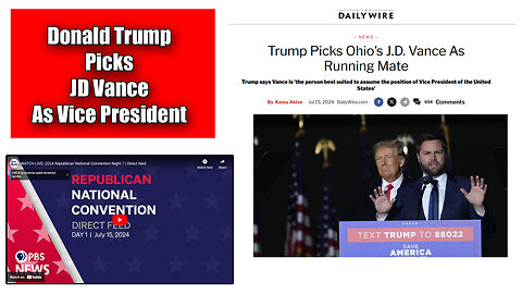 Donald Trump Picks Ohio State Senator JD Vance As His Vice President