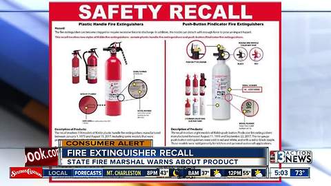 Fire extinguisher recall issued
