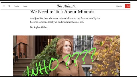 I Read to You from the Atlantic: And Just Like That, We Need To Talk About Miranda