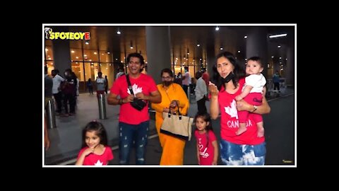 Karanvir Bohra With Wife Teejay Sidhu & Daughters Return From Canada