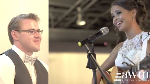 Groom Has No Clue Bride Can Even Play Guitar, Her Surprise Has The Room In Tears