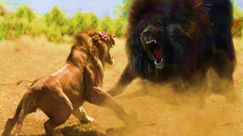 Animals Attacking Lion , Buffalo, dog, Blondie Foxes