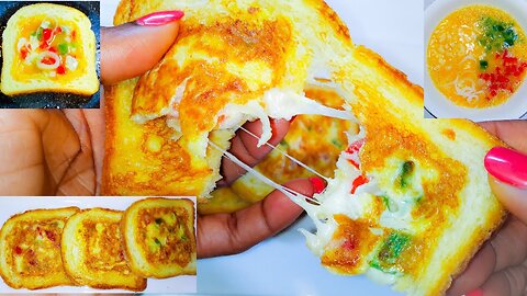 This Is Not a French Toast But The Kids Will Love This For Breakfast. Omelette Bread Toast.