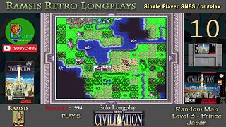 Sid Meier's Civilization | 1994 | SNES | Prince | Random | Japan - Episode #10 | Longplay