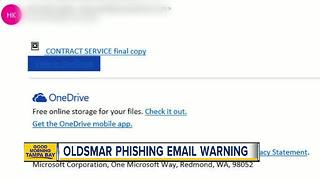 Oldsmar phishing email warning