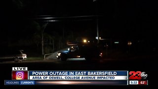 Blackout in East Bakersfield impacts 1250 customers