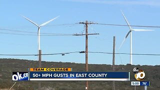 50+ MPH Gusts in East County