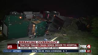 Driver injured in early morning semi-truck crash in North Fort Myers