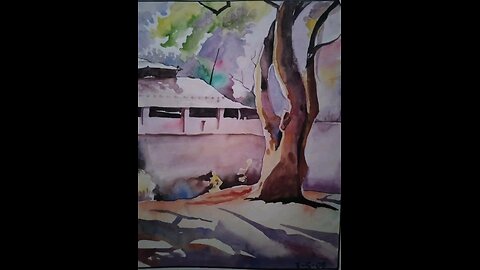 Watercolour painting with nature beauty