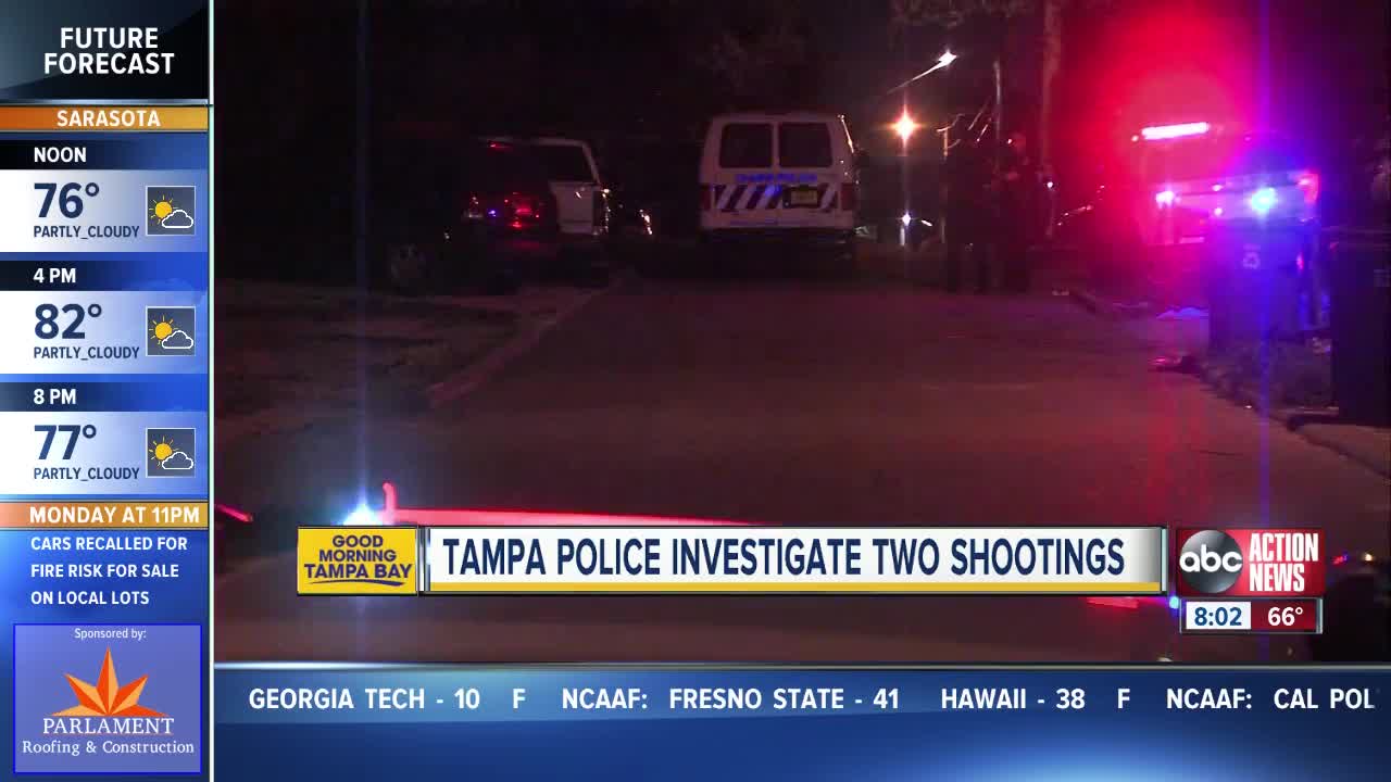 2 shooting investigations underway in Tampa