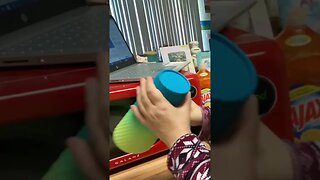 Pulling The Sticker Off A Tumbler