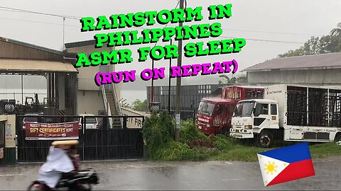 Rainstorm in Philippines For Sleep ASMR (Run on Repeat)