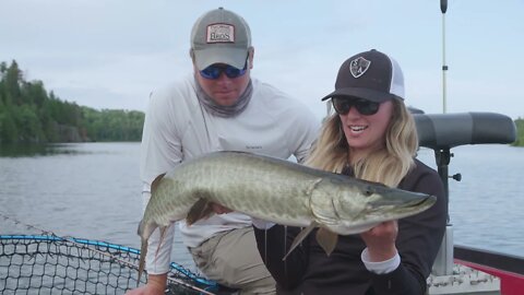 Musky fishing on Pipestone Lake - Canada Reopen Special!!!