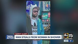 Man steals from woman while she's in the shower