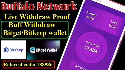 How To Withdraw Buffalo Network token To Bitget/Bitkeep wallet || Buffalo Network Live Withdraw