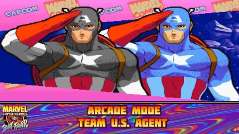 Marvel Super Heroes VS. Street Fighter: Arcade Mode - Team U.S. Agent