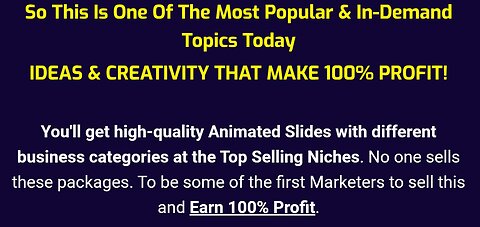 Slide Animation Templates" With ‘UNRESTRICTED PLR' To Sell As Your Own And Keep 100%