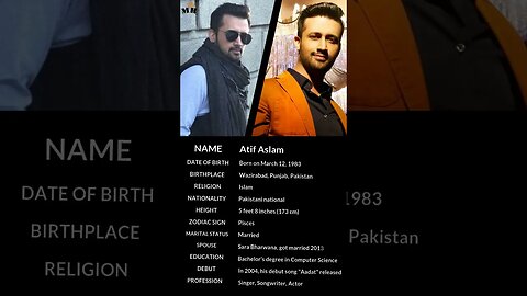 Atif Aslam | Atif Aslam 🔥 mini biography #shots #biography #atifaslam