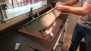 How to replace an old aluminum sink and install a cast iron kitchen sink