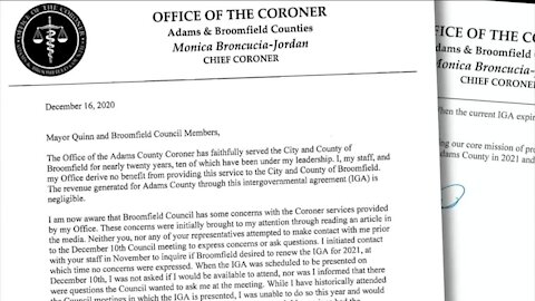 Adams Co. Coroner agrees to provide services to Broomfield after severing ties over questions raised on Elijah McClain autopsy