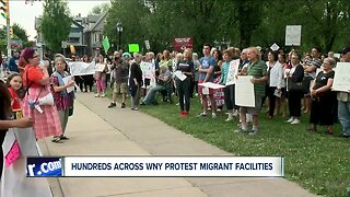 Hundreds across WNY protest migrant facilities