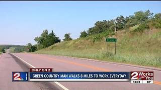 Green Country man walks 8 miles to work every day