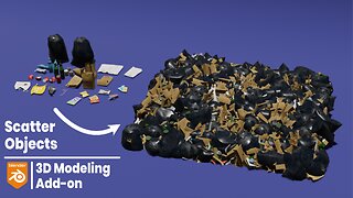 Making a junk pile prop using the scatter objects add-on | Blender 4.0.2