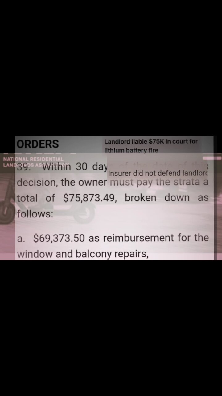 Legal Precedent Condo Landlord Must Pay Strata 75K for Tenant's