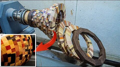 Woodturning - Segmented Chaos Vase (~1500 pieces)